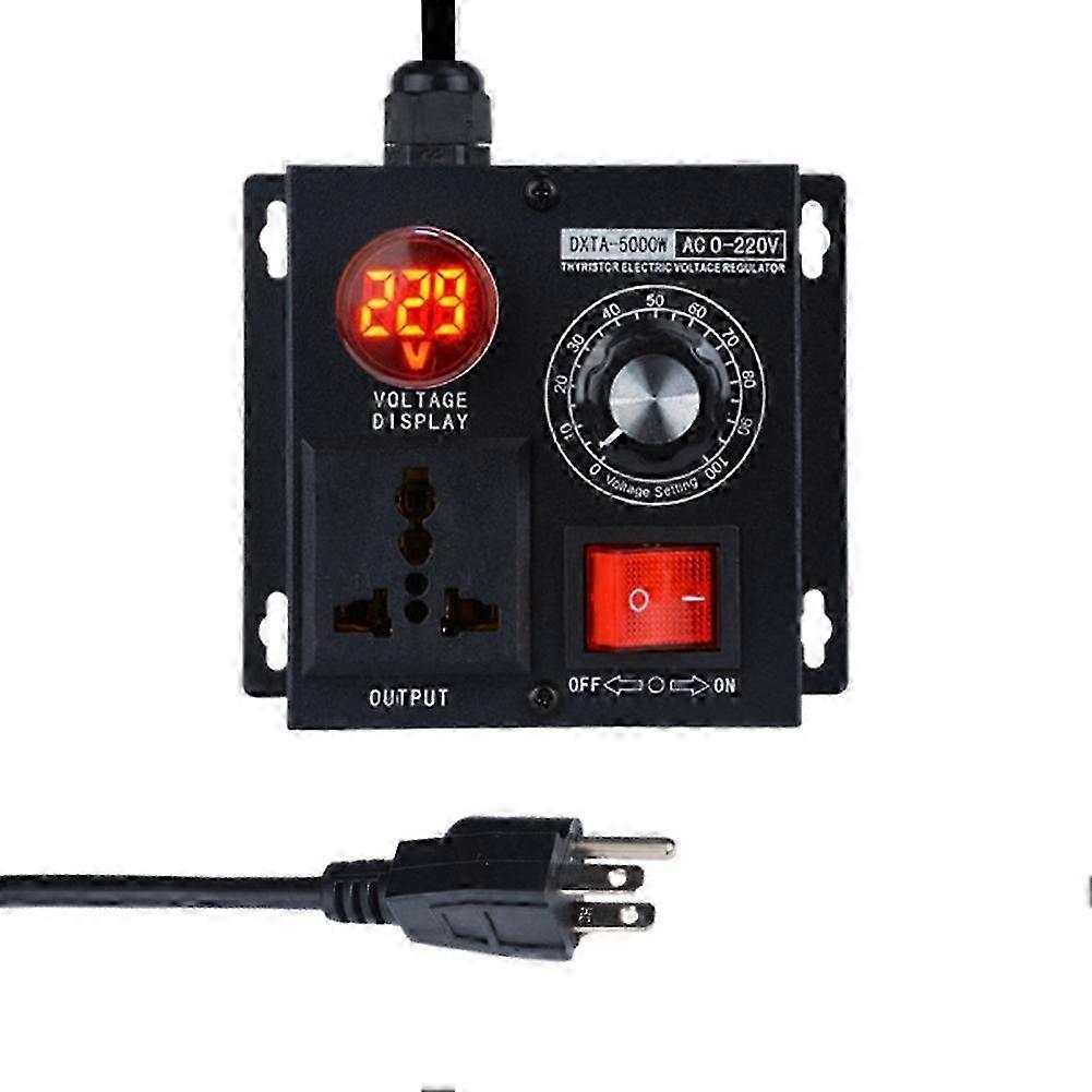 Variable Voltage Regulator 5000W Speed Temperature Light Voltage Uelatic Pressure Controller US Plug 3 Holes