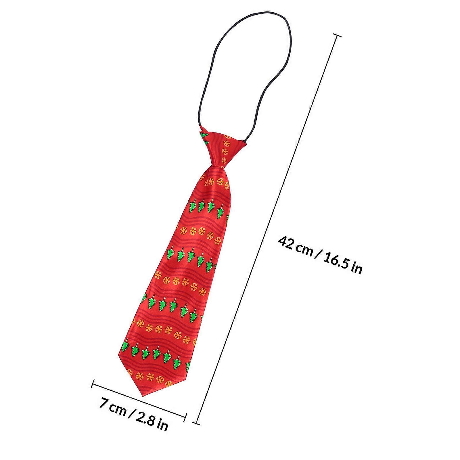 Weihnachtskrawatten für Kinder, Polyesterkrawatten, 4er-Pack, Cartoon-Design