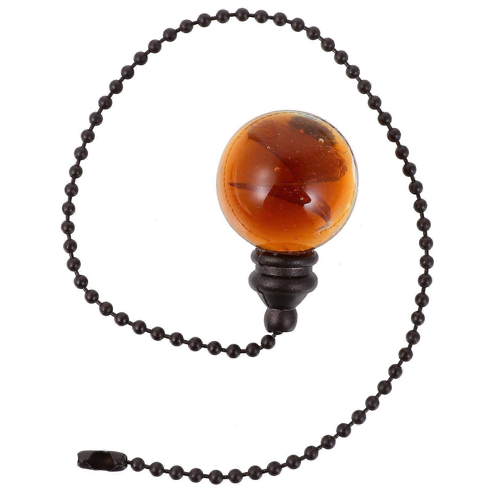 Brown Beaded Pull Chain Glass Pendant Lamp Pulling Switch