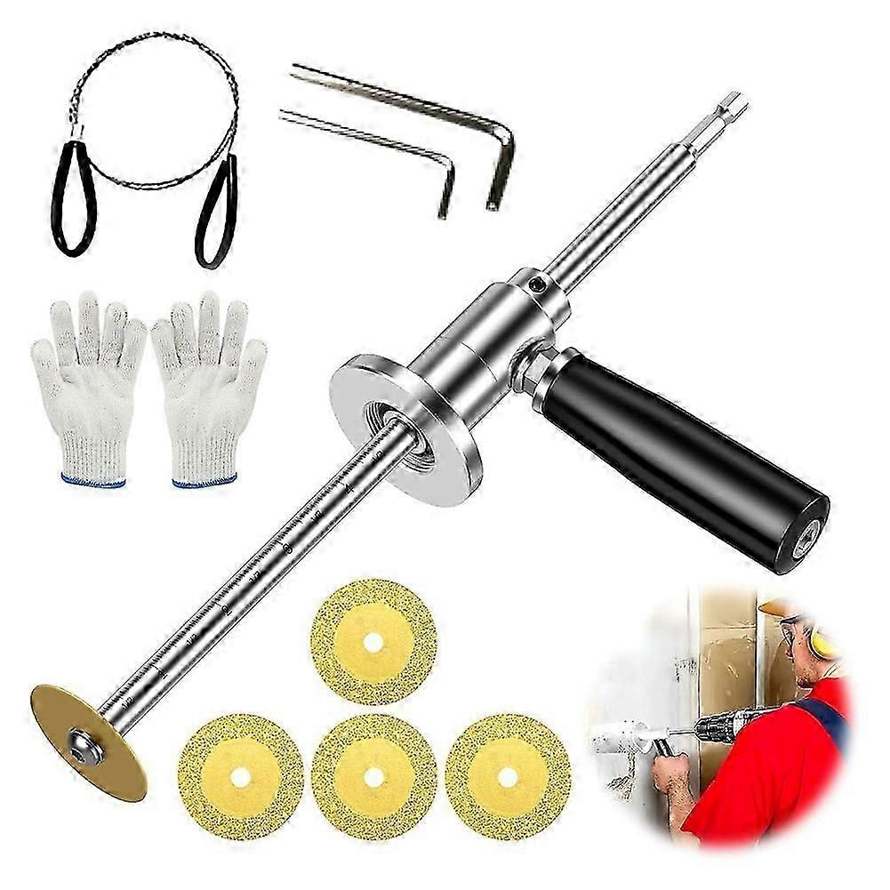 Internal PVC Pipe Cutter Tool Set, Adjustable Depth Gauge, 5PCS Replacement Blades