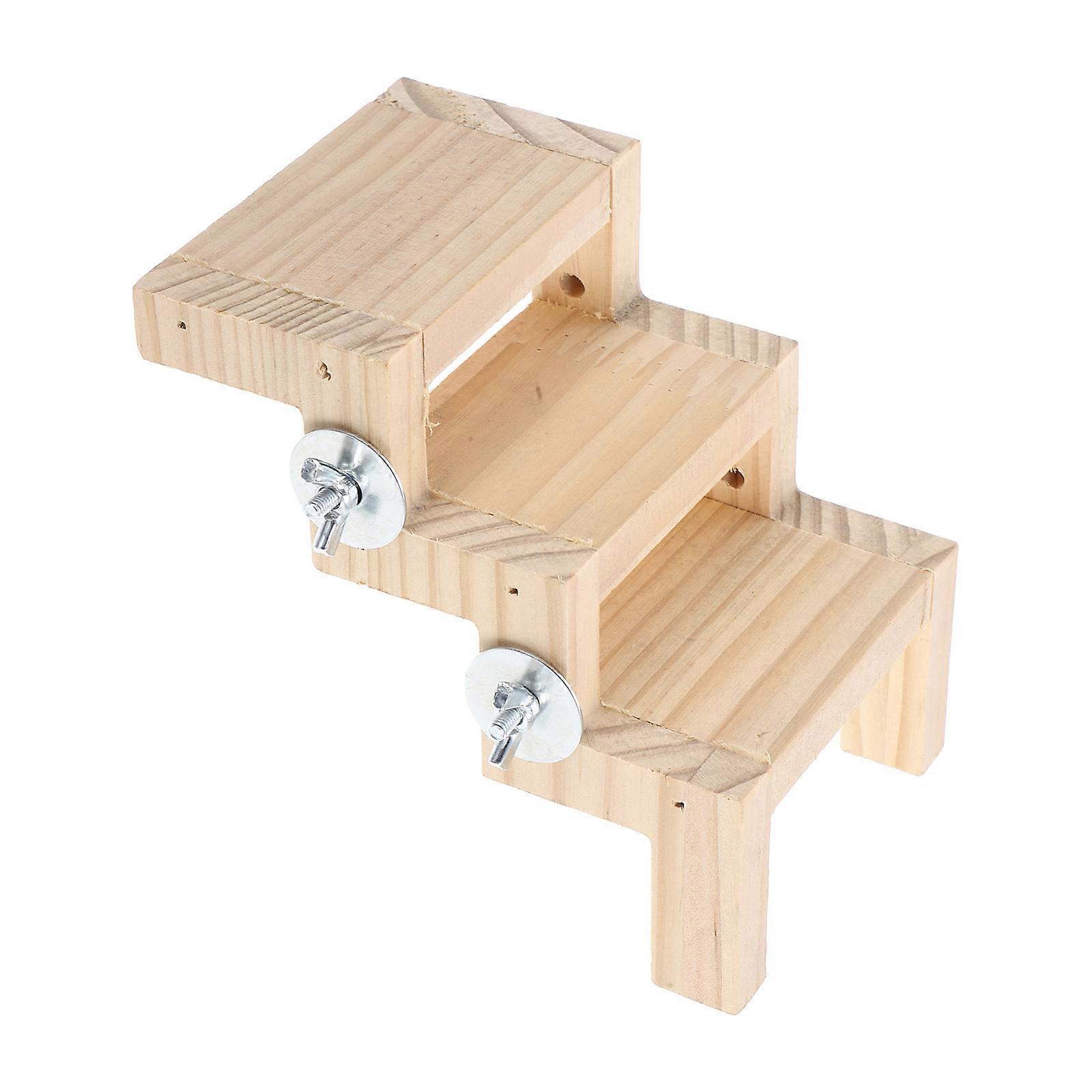 Wood Bird Cage Ladder Toy for Interactive Climbing with Multi-Function Design