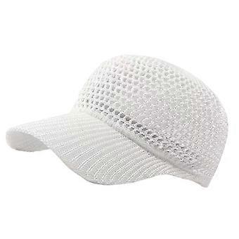 Practical Acrylic Baseball Cap With Mesh Detail Provides Comfort and Styles For Hot Weather Adjustable Outdoor Hat  White