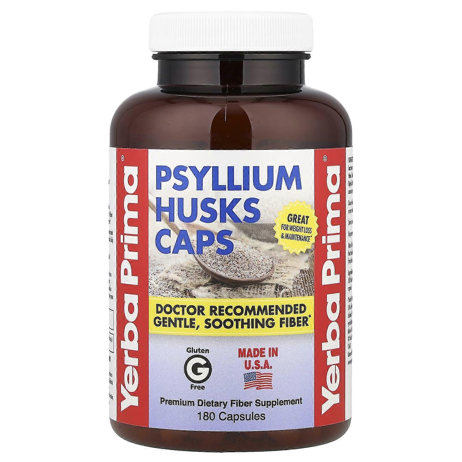 Yerba Prima, Psyllium Husks Caps, 180 Capsules, 2-Pack