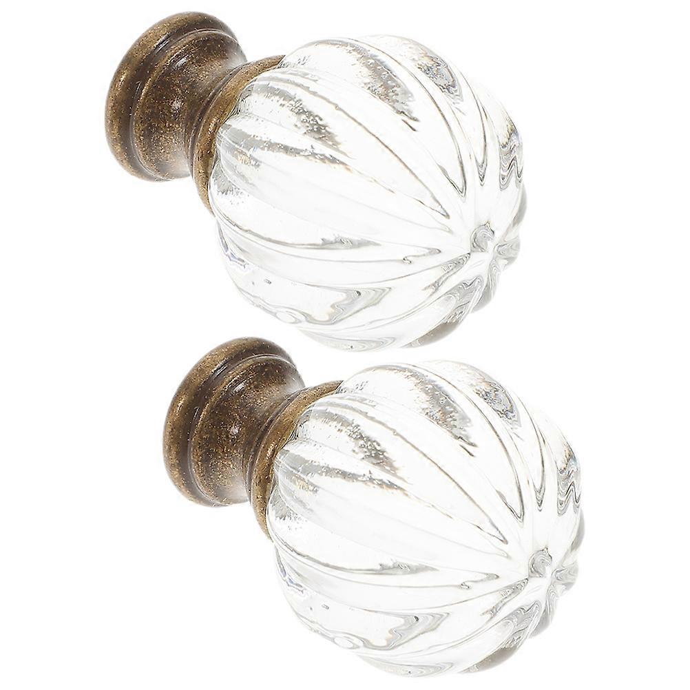 Transparent Lamp Finial Glass Lamp Knobs for Decoration 2Pcs Set