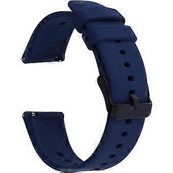 Silikon-Uhrenarmbänder, wasserdichte Ersatzarmbänder aus weichem Gummi mit Schnellverschluss und silberplattierter Edelstahlschließe, kompatibel mit Sportuhren.