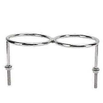 316 Stainless Steel Double Ring Cup Holder with Mounting Nut Washer Solid Anti Tilting for RVs Yachts