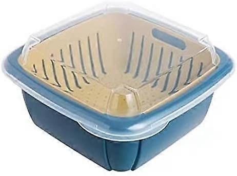 3 In1 Kitchen Colander With Lid- Plastic Double