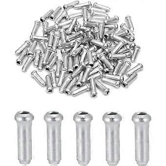 100pcs Câble de vélo End Caps Mountain Bike Cordon Aluminium End Caps Argent