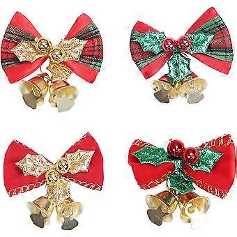 Heytea 48PCS Noël noeud avec cloches, 1.2x1.8in Noël arcs, Noël Mini Bowknot, Noël décoratif arcs ornements pour Noël arbre à la maison