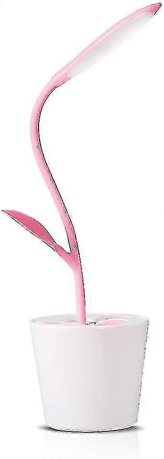 Desk Lamp, Adjustable Brightness Touch Led Reading Table Lamp, Pink