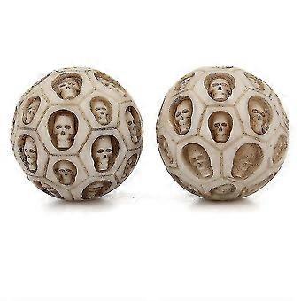 2pcs/set Resin Skull Handball Health Exercise Stress Relief Fitness Massage Ball