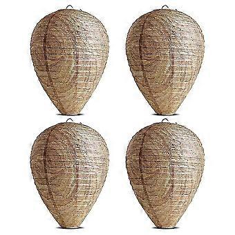 4pcs Wasp Nest Decoy Hanging Fake Trap Non-toxic Paper Decoy Effective Deterrent Bee Hornets Fake Nest For Home And Garden Outdoors