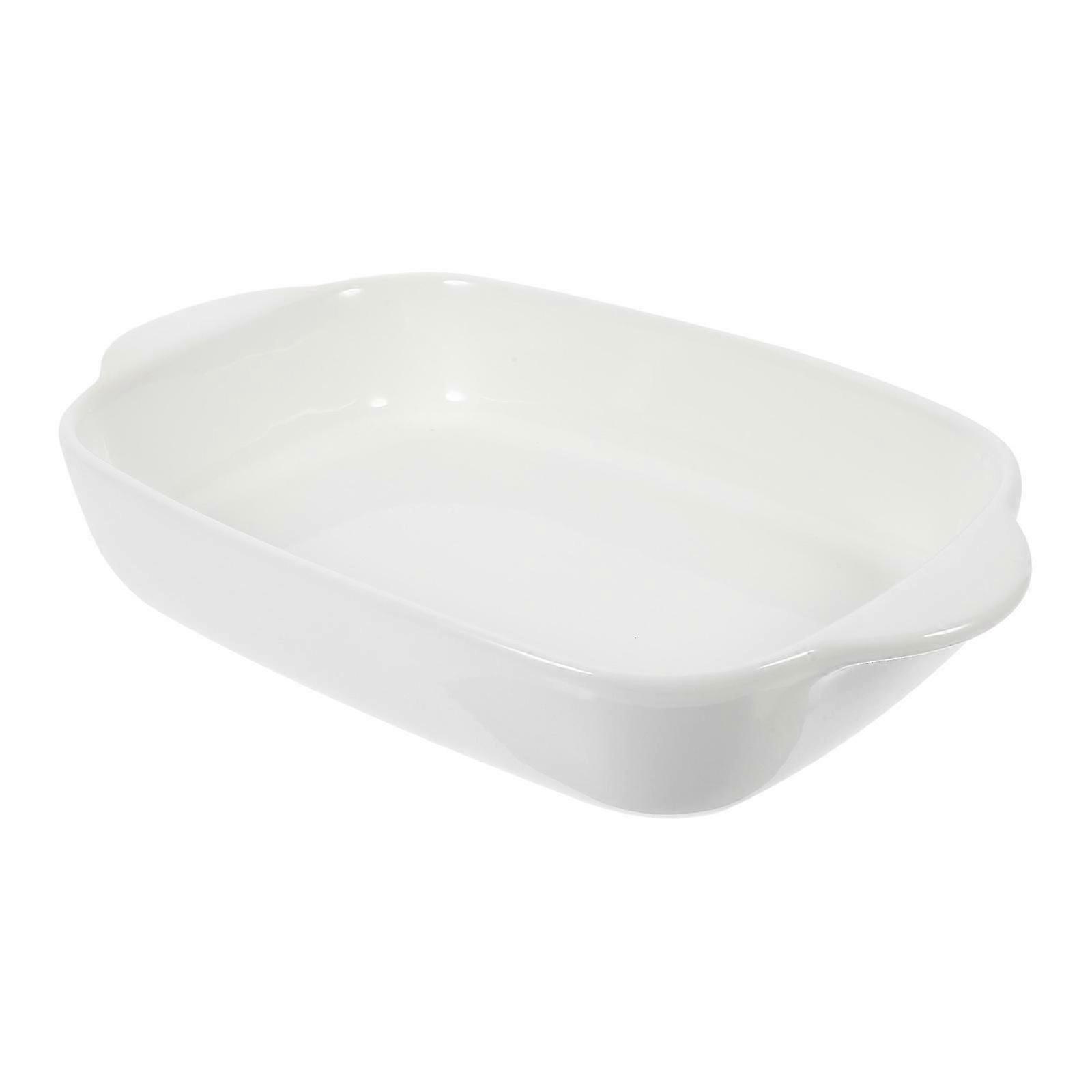 Double Handle Baking Dish Ceramic Roasting Plate for Cooking