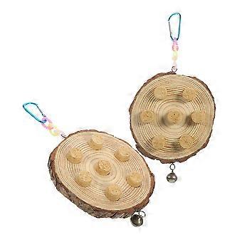 Parrot Hanging Chewing Toy Wooden Bird Plaything for Birds 4Pcs