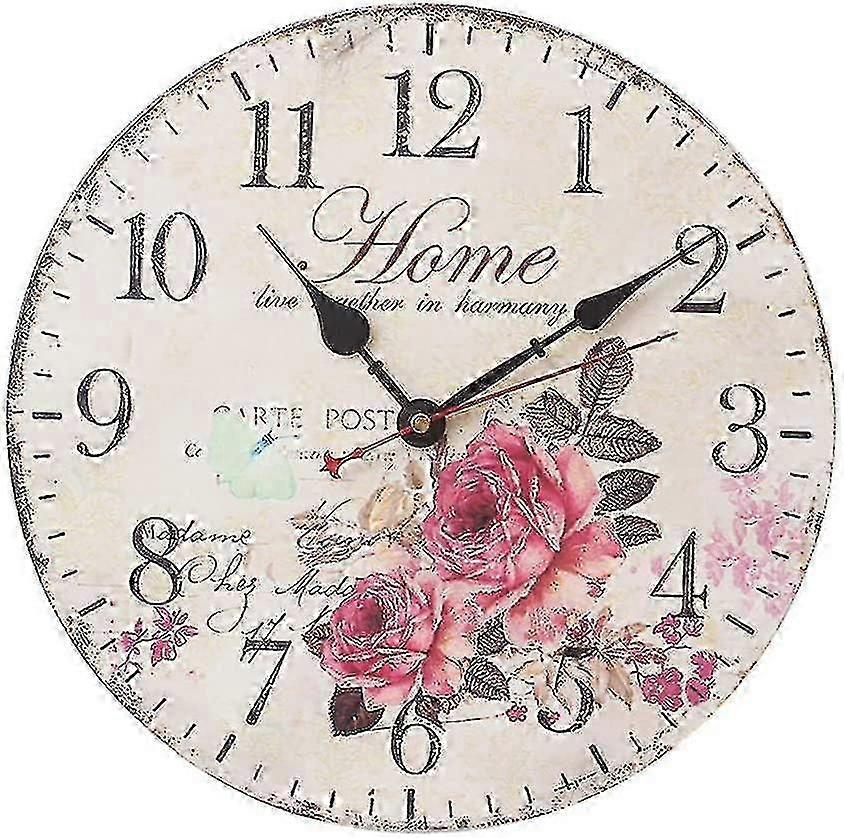 Relógio de parede vintage silencioso de madeira de 30 cm (12 polegadas) MW
