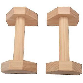 1 Pair Parallettes Gymnastics Calisthenics Handstand Bar Wooden Fitness Exercise Tools Training Gear Push-Ups Double Rod Stand