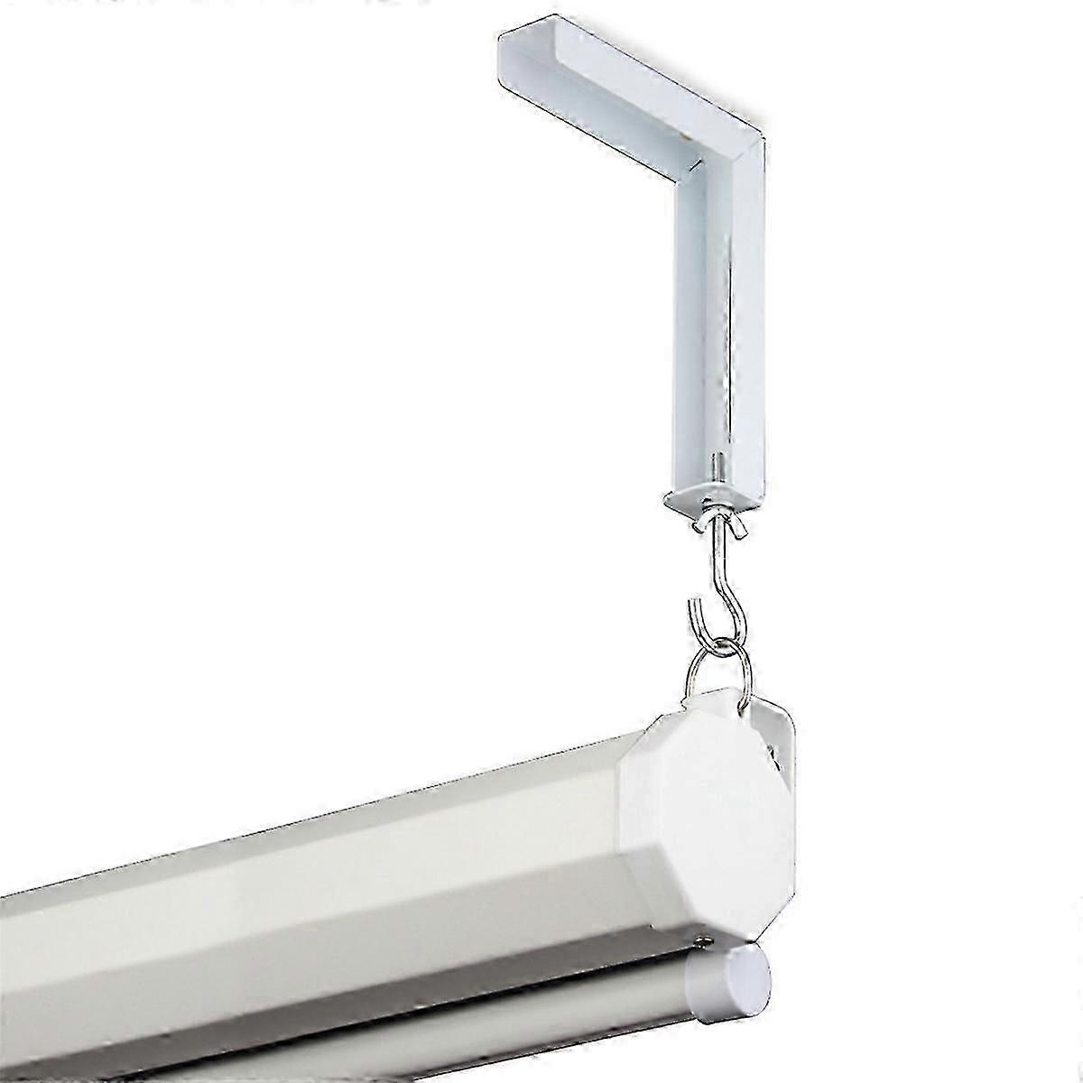 2 Pack Adjustable Heavy Duty Projector Screen L-Bracket Mount, White, 20kg Load, 80mm Offset