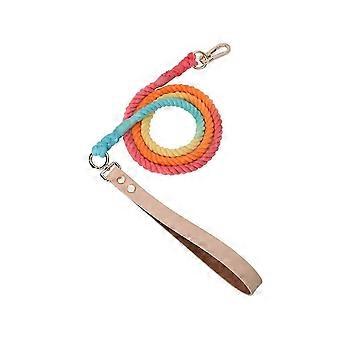 Colorful Leash Round Cotton Dog Leash Cute Rainbow Pet Long Leash Outdoor Dog Training Leash
