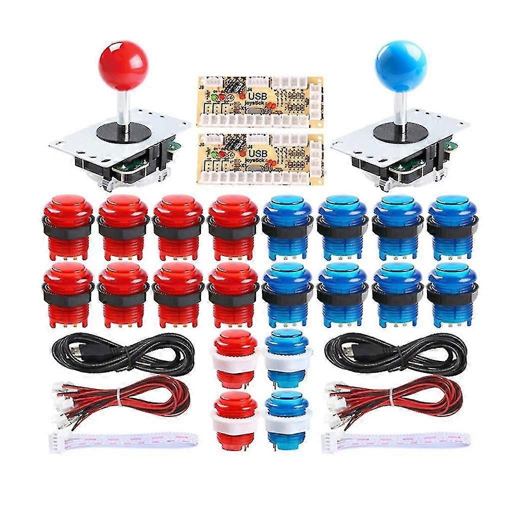 DIY Arcade Kit Zero Delay USB-koder til PC-spill 2 spillere Joystick Game Kits