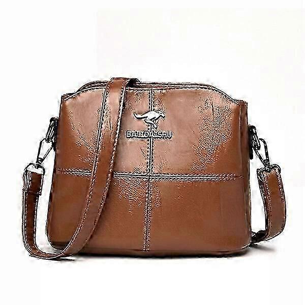 Women's bag, 3-layer design, leather, casual shoulder backpack,l