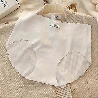 Women Mid Waist Seamless Antibacterial Ice Silk Panties With Pure Cotton Crotch