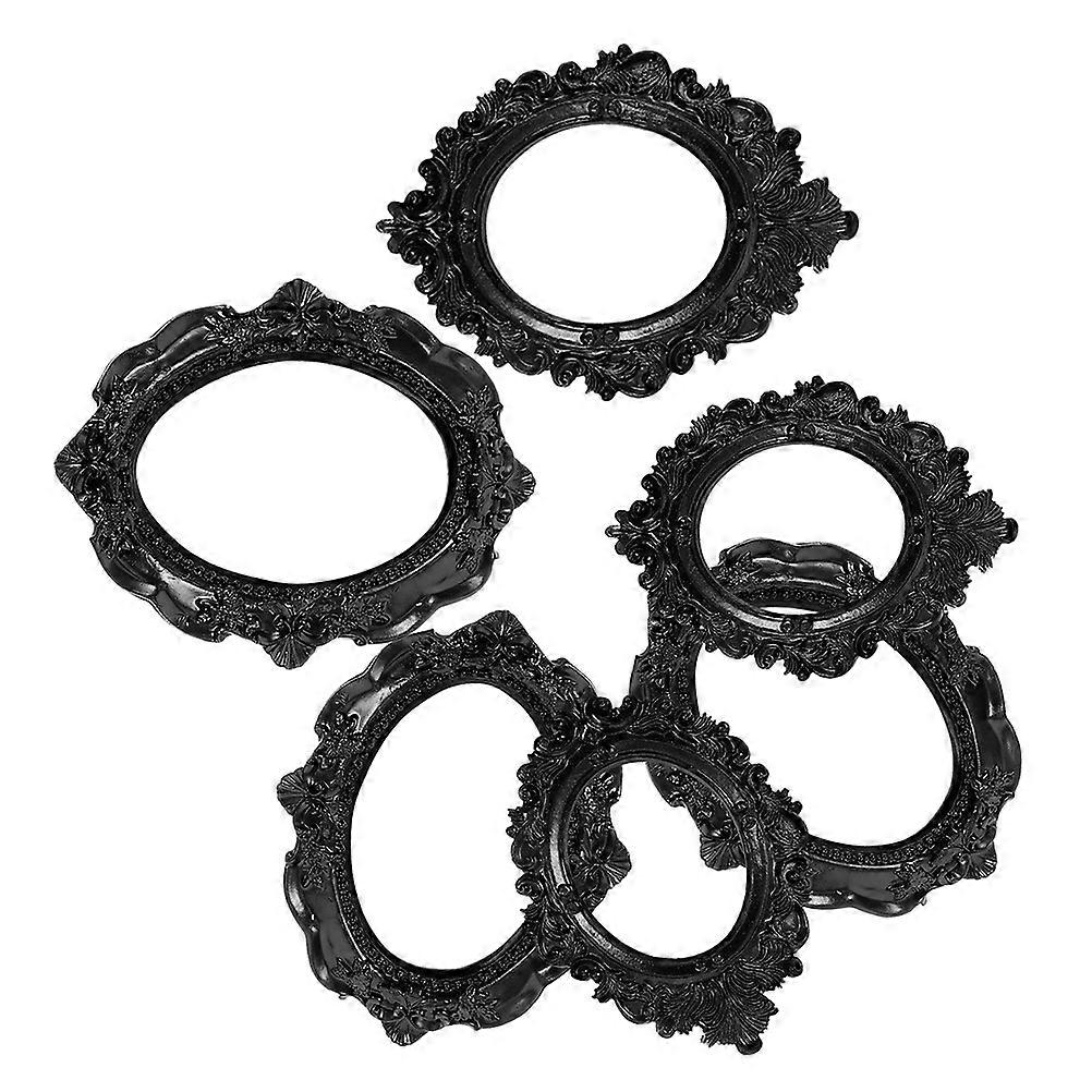 Photo Frames 6Pcs Black Resin for Vintage Style Multi-Functional Display Frames