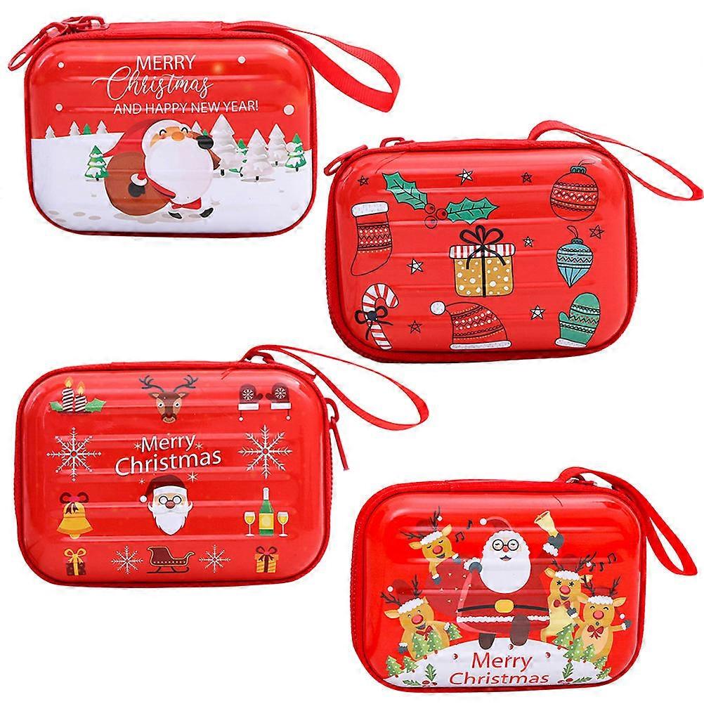 Rectangular Tin Purse Organizer for Headphones Data Cable Daily Use 4Pcs
