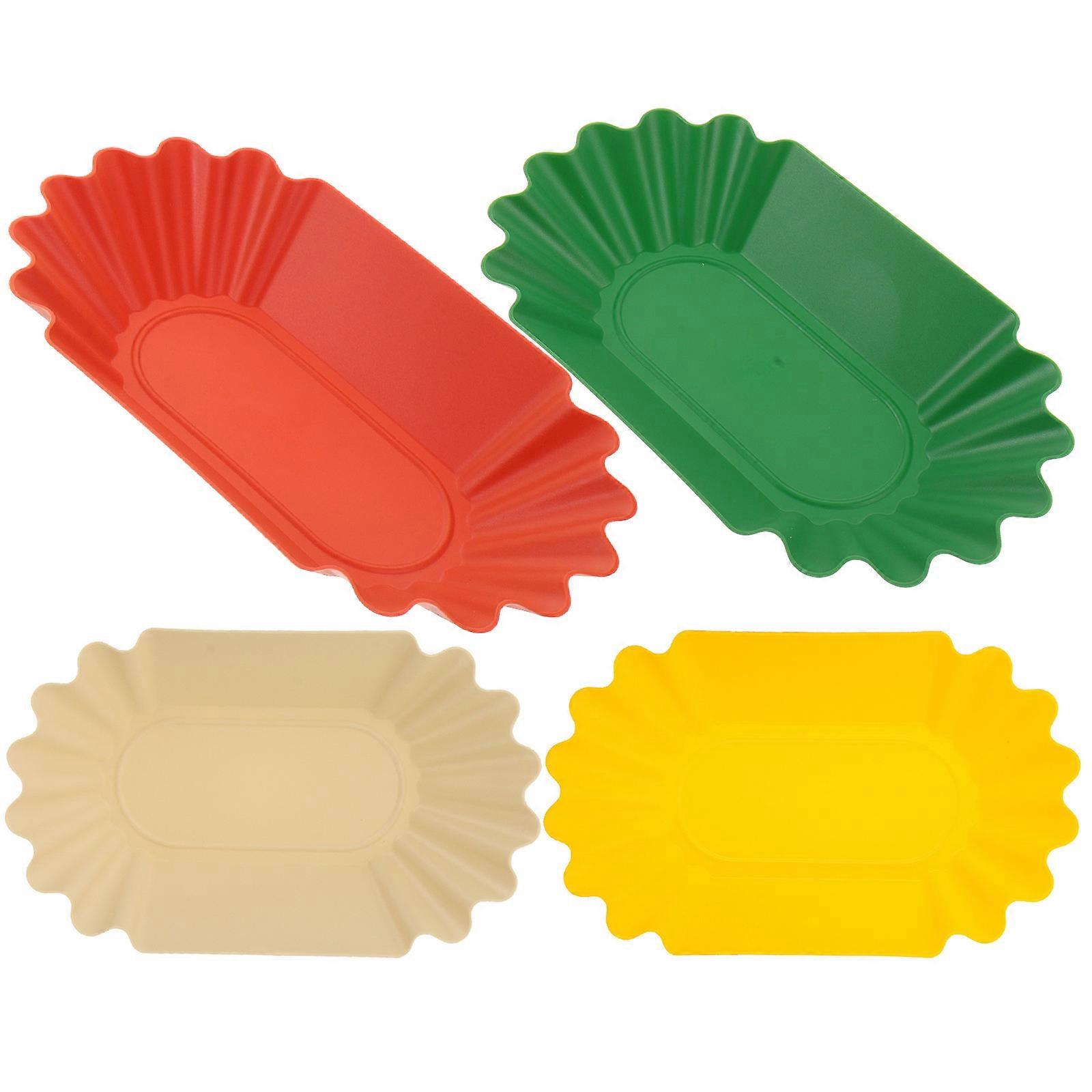 4Pcs Coffee Sample Display Tray Plastic Bean Plate for Kitchen Assorted Colors