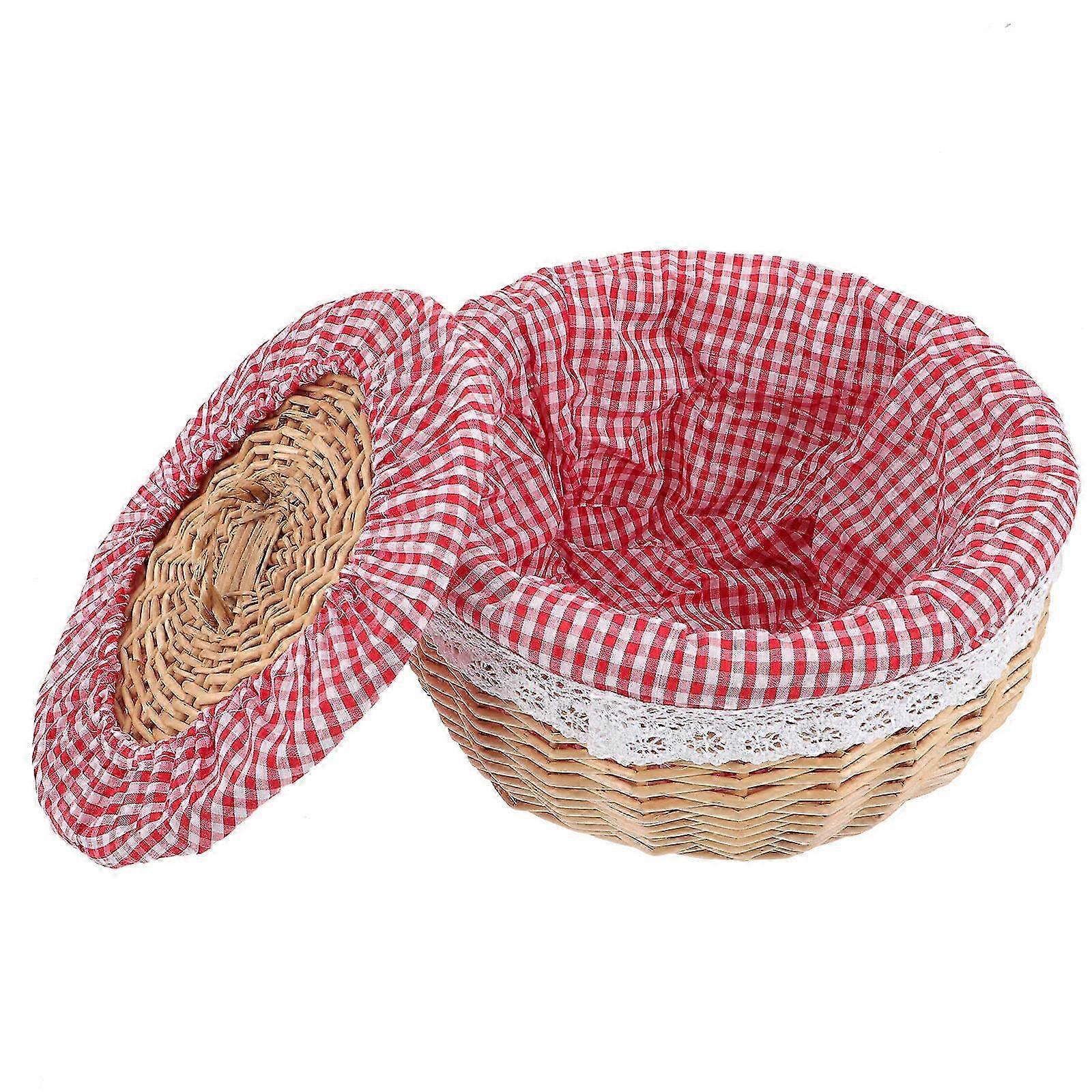 Snack Storage Basket Wicker Bread Basket compatible with Home Use