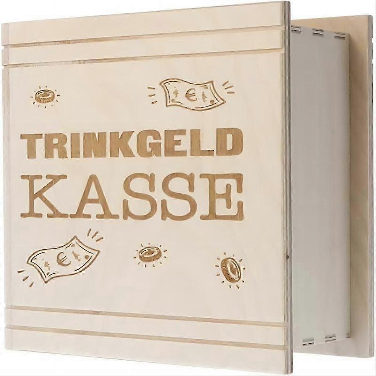 Wooden Money Box With Engraving Pattern D