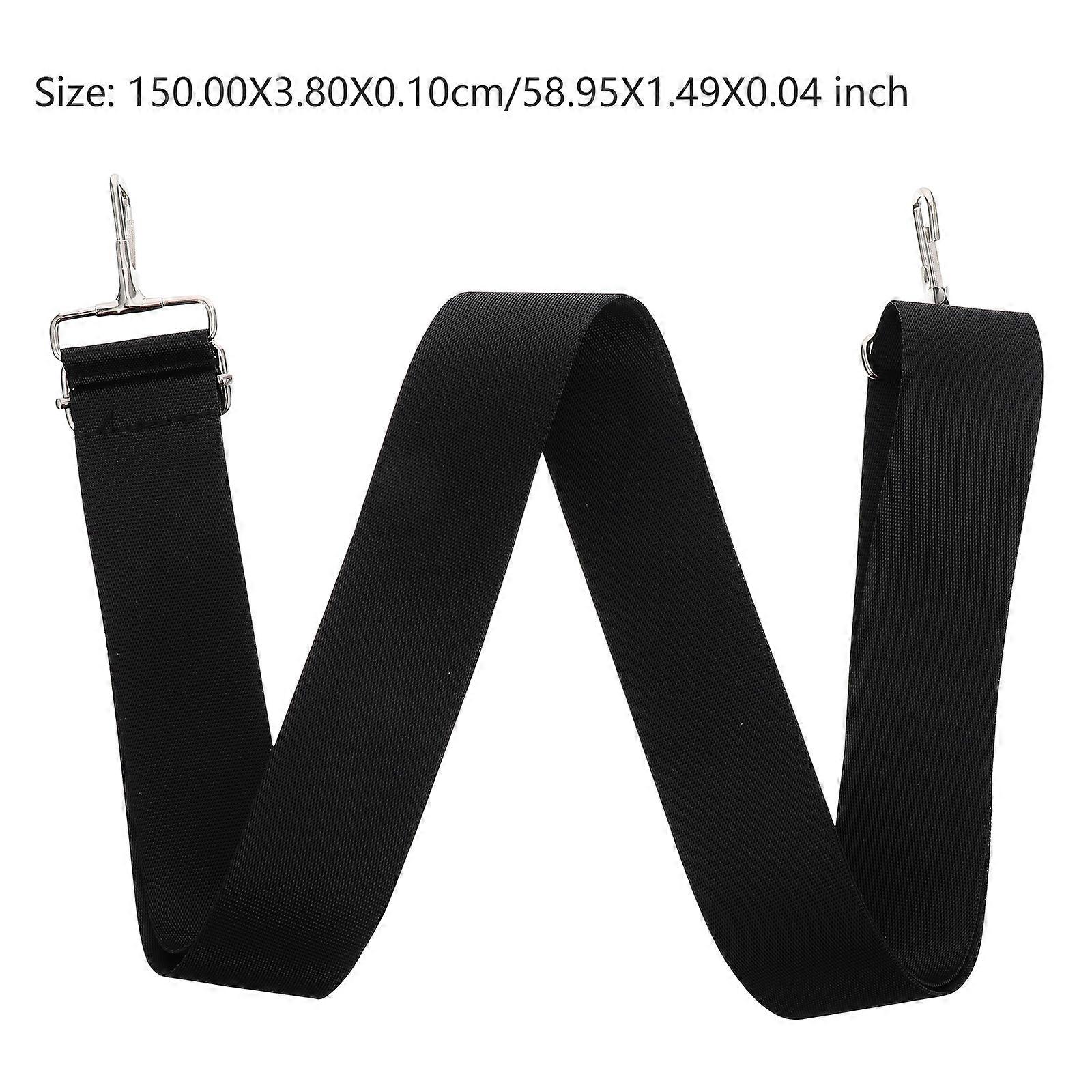 Black Nylon Shoulder Strap Backpack Accessory Adjustable 2Pcs