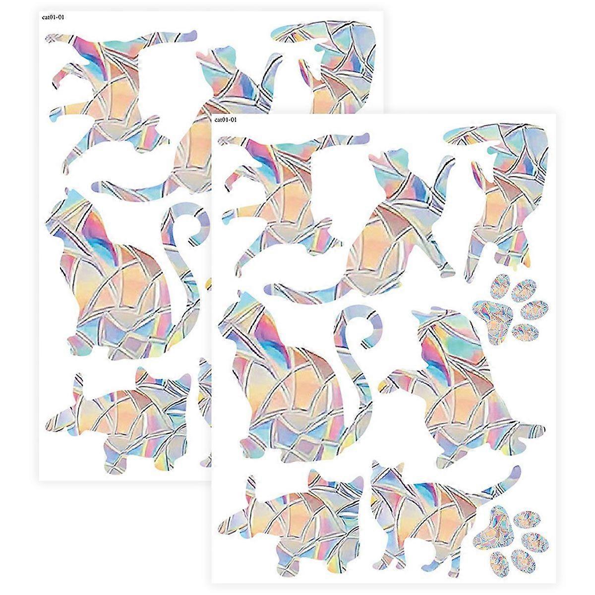 Butterfly Cat Window Clings Refractive Sunlight Static Clings