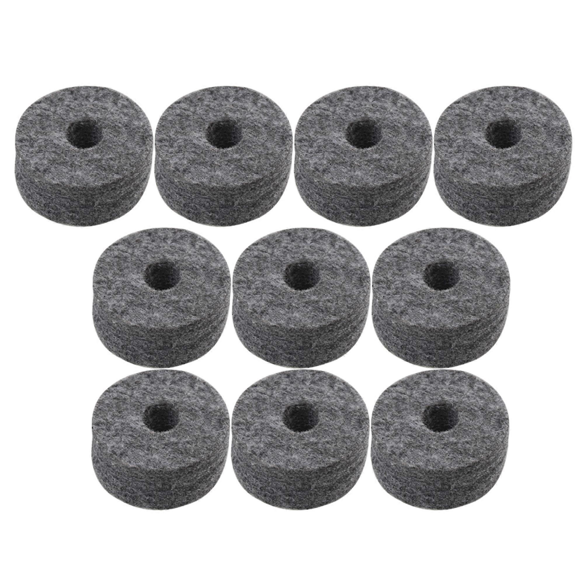 10x Soft Felt Drum Washers Black
