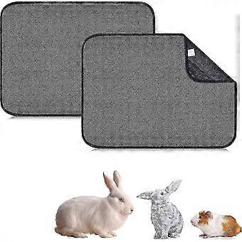 Small Animal Cage Mat 2 Pack Washable Waterproof Absorbent Non-Slip for Guinea Pig Rabbit Chinchilla