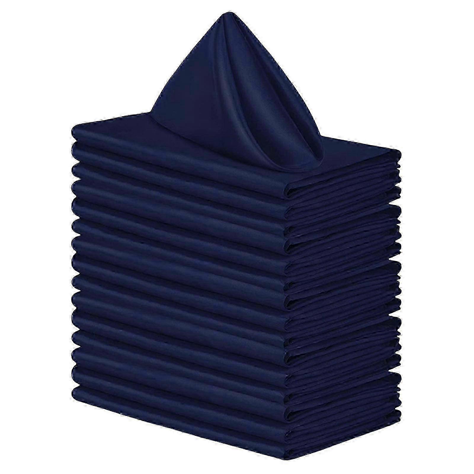 Navy Silk Table Napkins 48x48cm