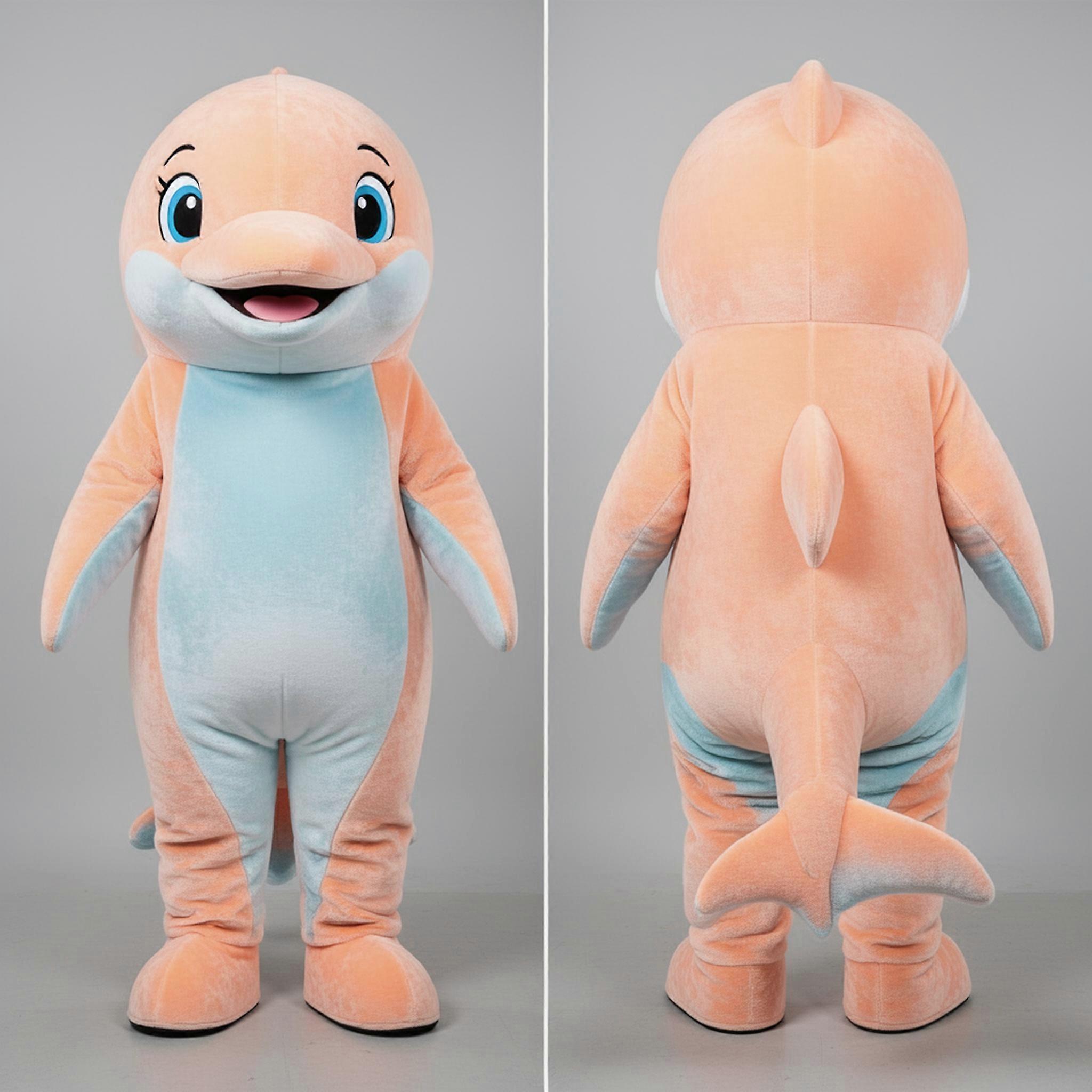 MASTICOT Peach Soft Rounded Dolphin Mascot