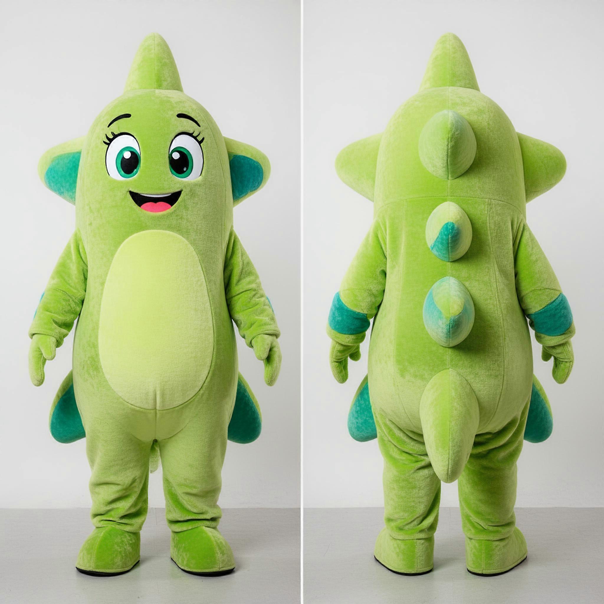 MASTICOT Lime Green Ripple Tailed Ray Mascot