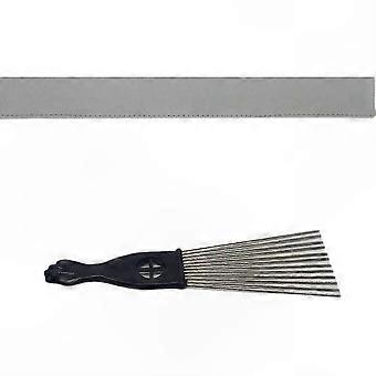Men's Scalp Oiling and Styling Double-Sided Stainless Steel Hair Comb, Wide Tooth Hollow Needle