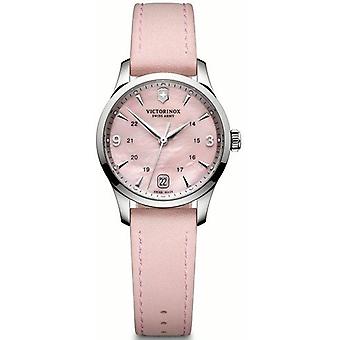 Victorinox Alliance Quartz analoge vrouw horloge met koeienhuid armband V241663