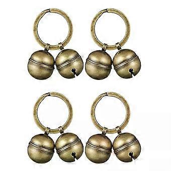 Cat Dog Collar Bells Brass For Charm Pet Pendant with Key Rings Collars Necklace Accessories