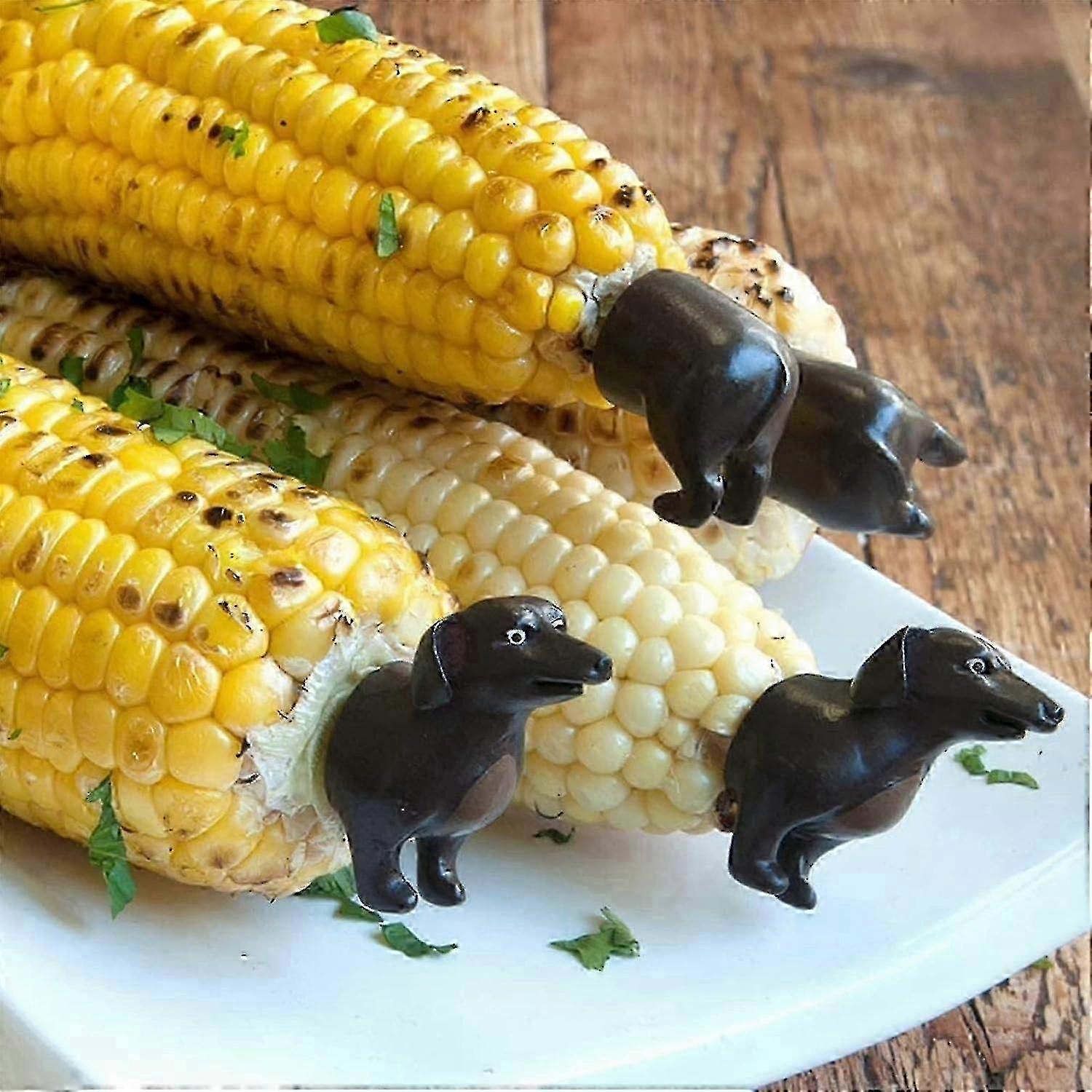 2pc Stainless Dog Corn Holders For Grilling