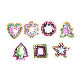 Cookies Cutters Toys Plastic Biscuit Mold for Kids Playing 7Pcs Kit