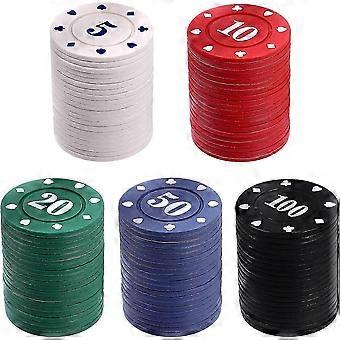 Poker Chips Set & Roulette Casino Chips with Value, Counting Counters Coloured Game Tokens for Math Learning Party Favor_RxA