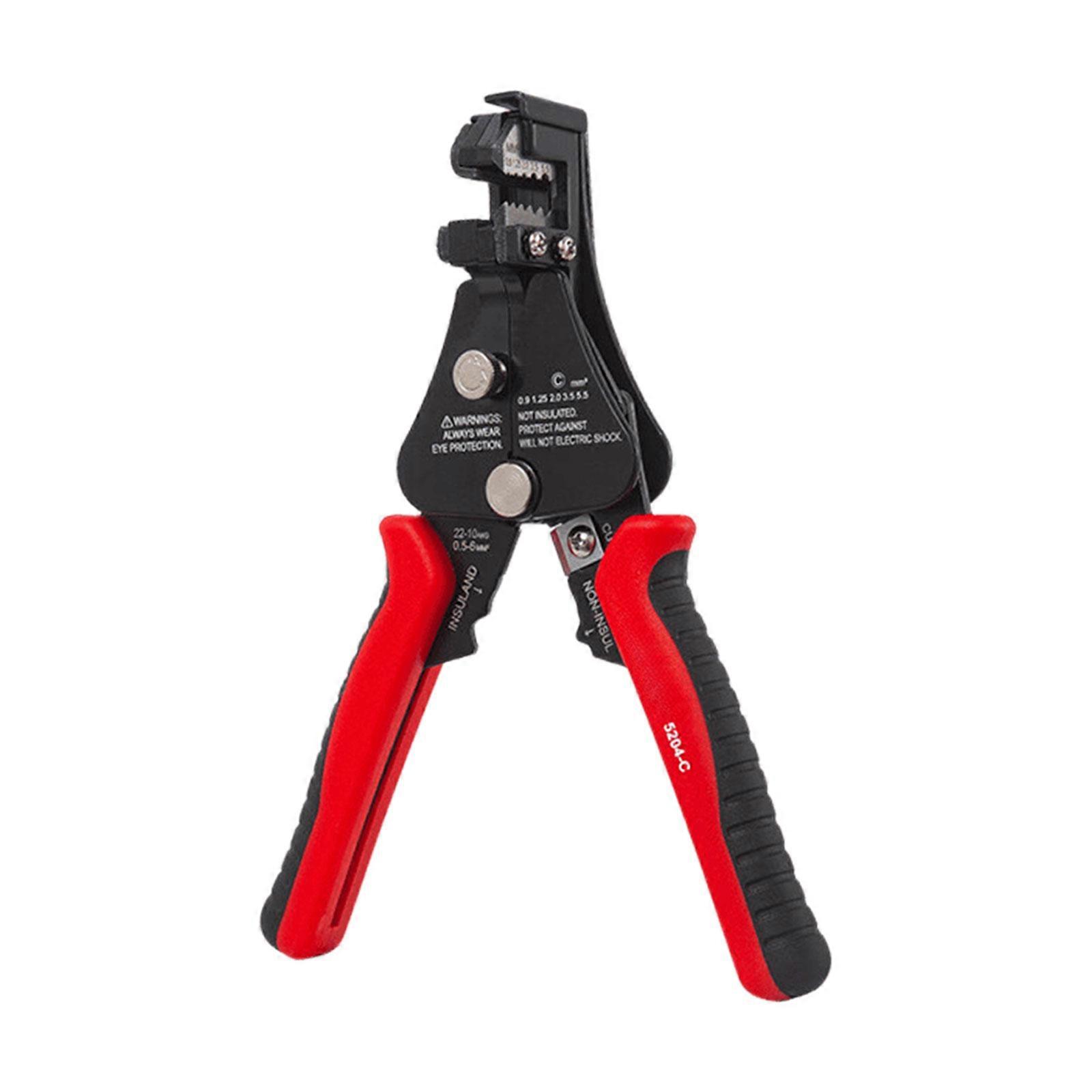 Adjustable Automatic Wire Stripper with Removable Wire-Length Stop, Integrated Cutter and Electrical Crimping Section Multicolor