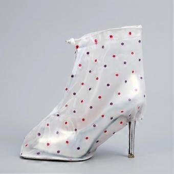 Women's Waterproof Non-slip Shoe Covers 26.5cm Compatible with High Heels Rain Boots