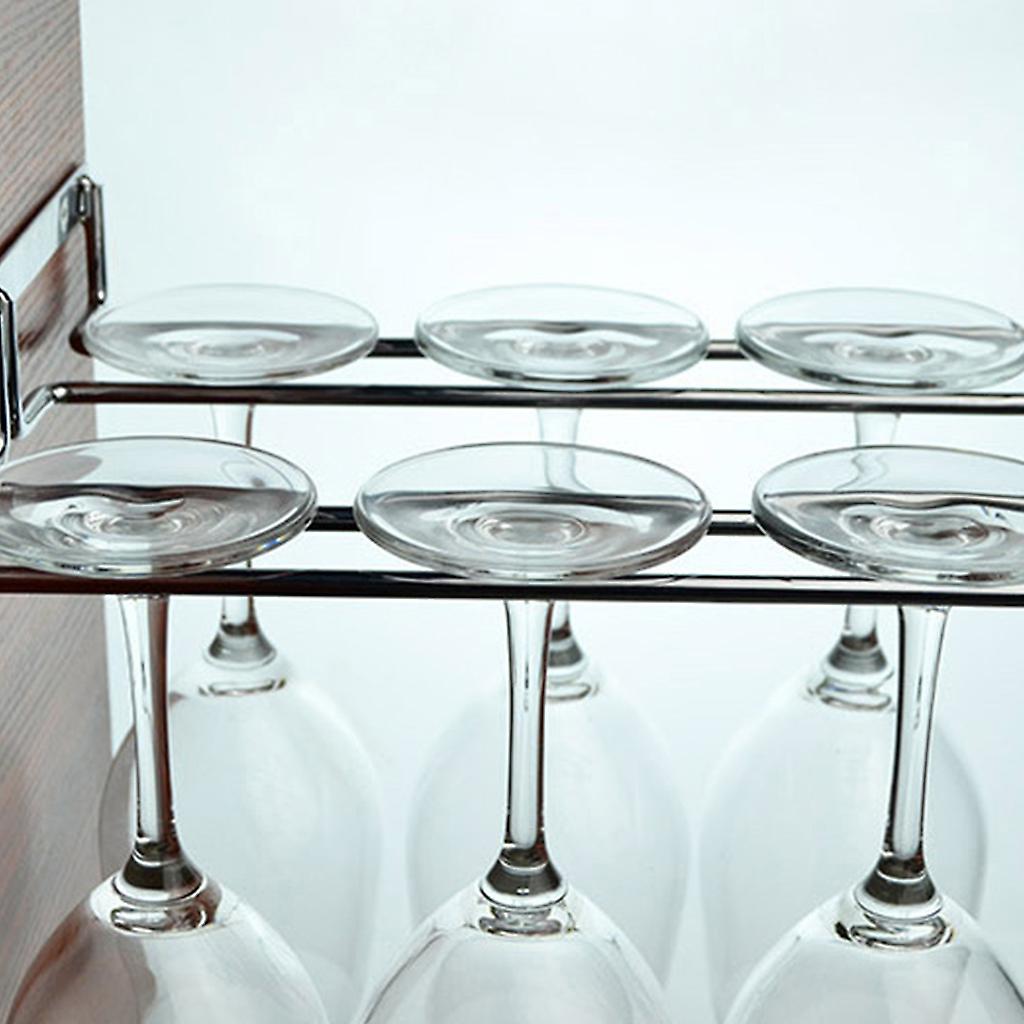 Unilateral Side Hanging Wine Glass Holder Inverted Shelf Under Mounted