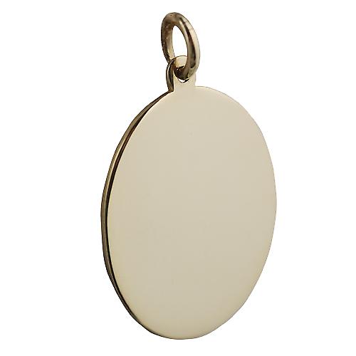 18ct Gold 27x21mm plain oval Disc