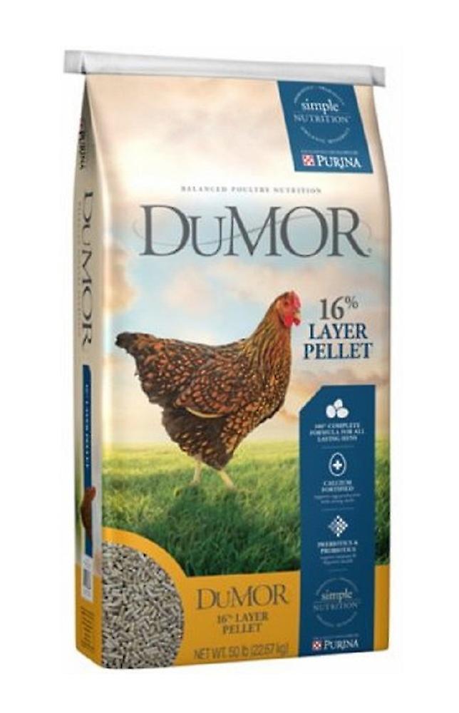 DuMOR 3006319-206 16٪ طبقة علف دجاج محبب ، مدعم بالكالسيوم ، 50 رطلا. كيس