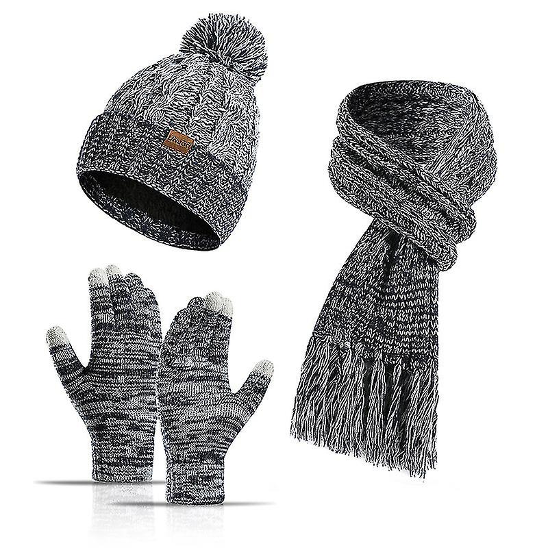 And New Knitted Wool Ured Hat Thickened F Touch Screen Gs Pieces Set