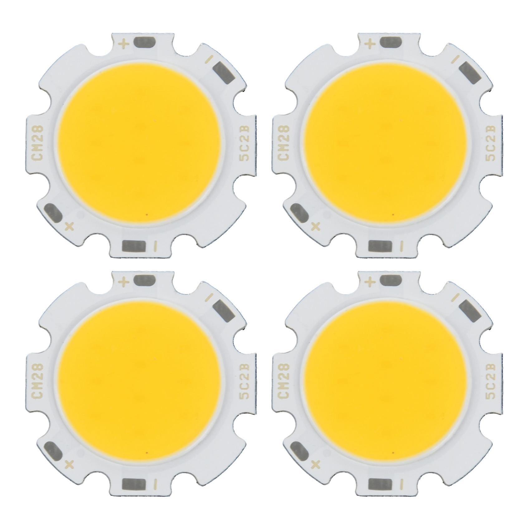 4x 5w Puce Lumière Rond Cob Super Lumineux Led Lumière Led Ampoules Lampe Blanc Chaud Dc15-17V-yuyu